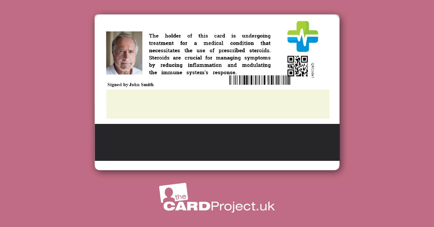 Steroid Therapy Premium Medical ID Card (REAR)